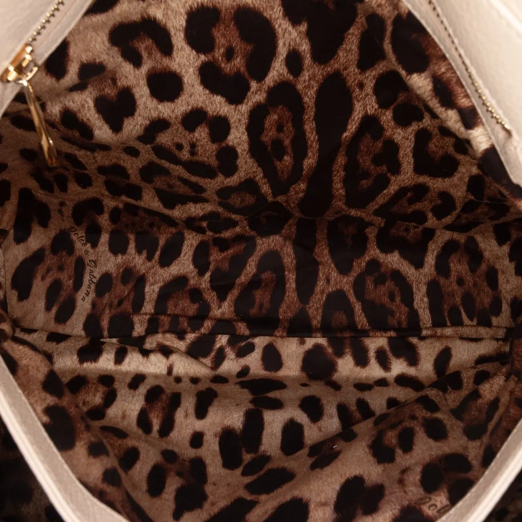 Dolce & Gabbana Large Pebbled Leather Miss Sicily Satchel Brown Leather Very good - Box View