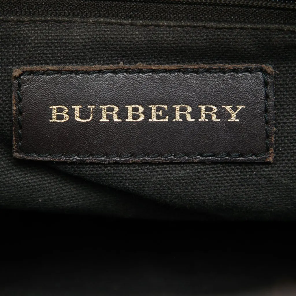 Burberry Haymarket Check Coated Canvas Minford Portrait Satchel Beige Good - Box View