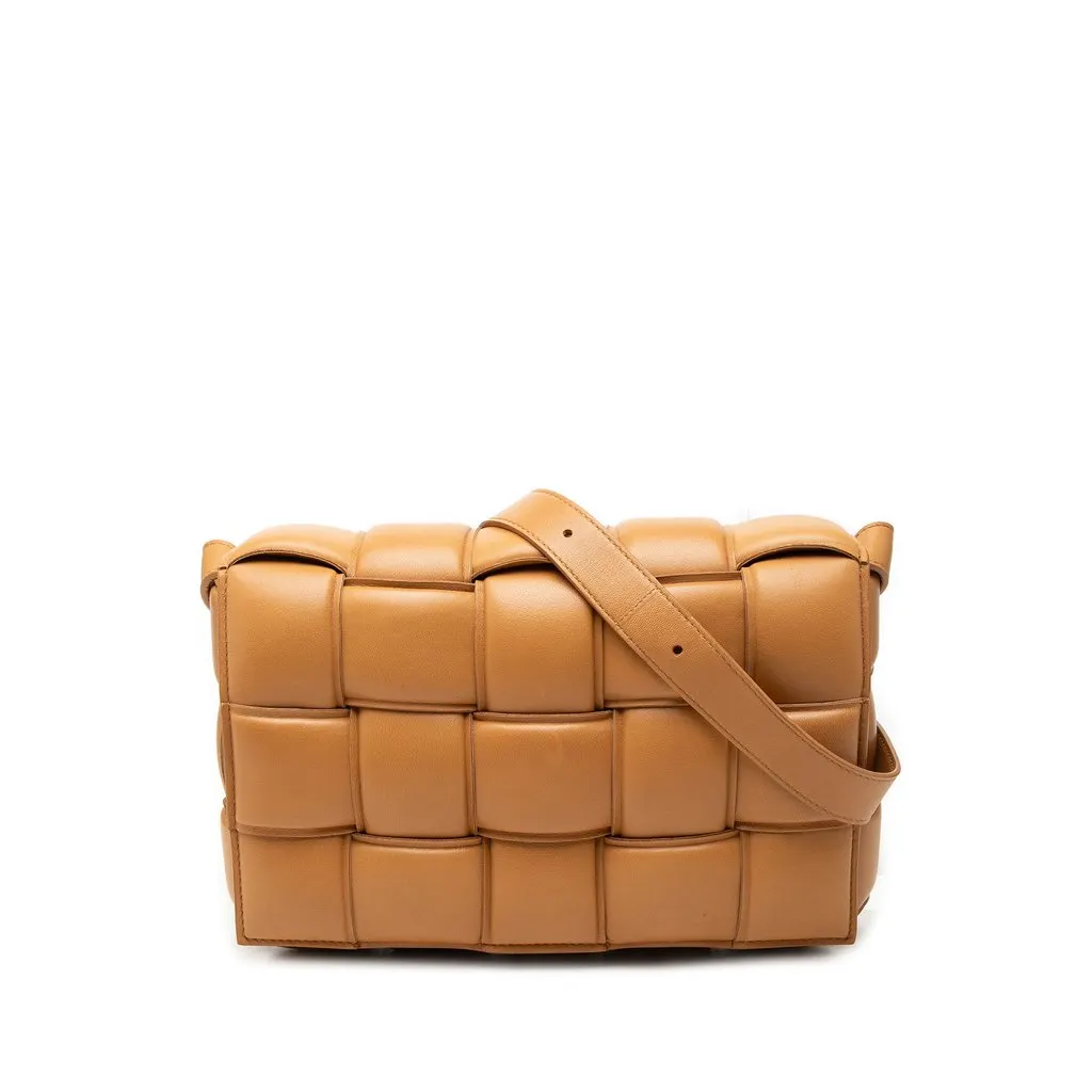 Bottega Veneta Nappa Intrecciato Padded Cassette Crossbody Brown Leather Very good - Front View