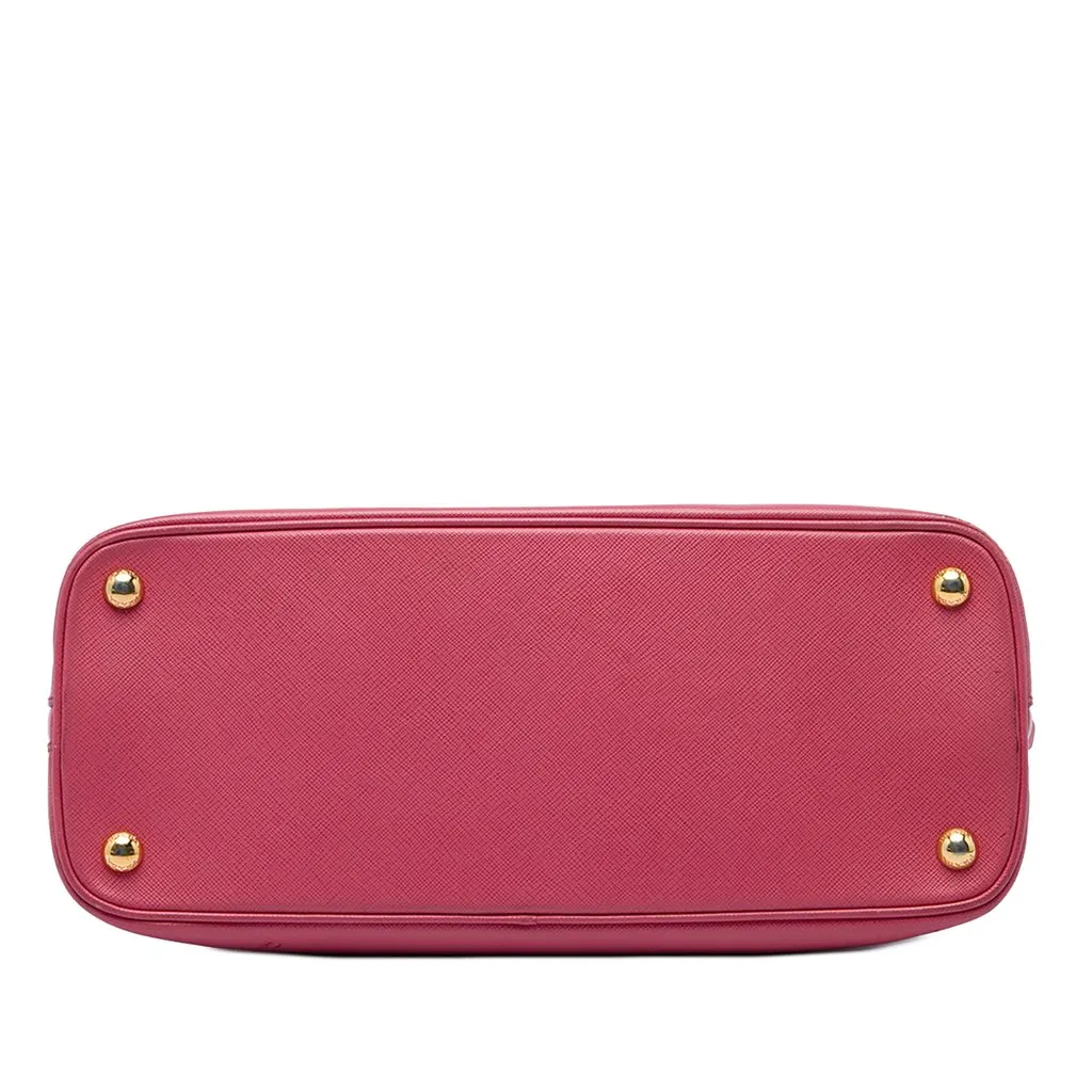 Prada Medium Saffiano Lux Promenade Satchel Pink Leather Good - Inside View