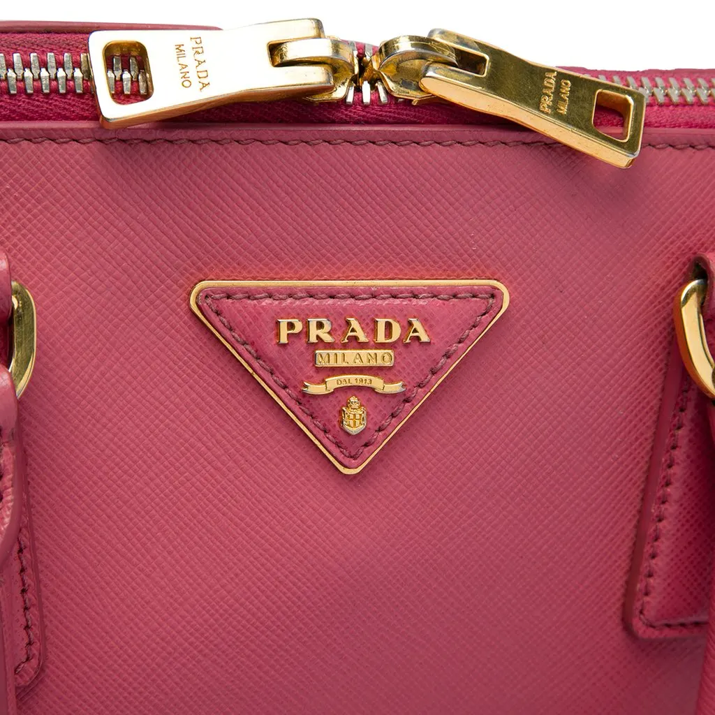 Prada Medium Saffiano Lux Promenade Satchel Pink Leather Good - Box View