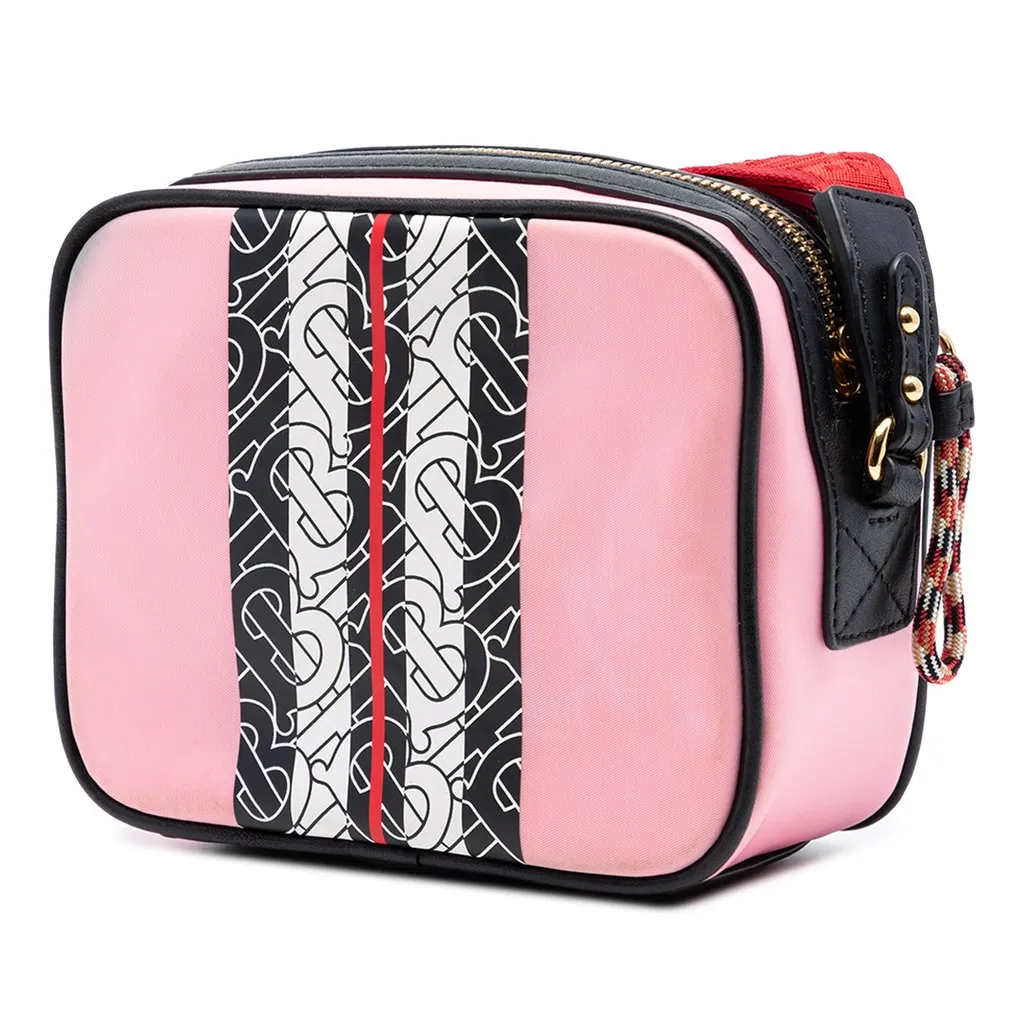 Burberry TB Monogram Nylon Stripe Kids Camera Bag Pink Very good - Back View