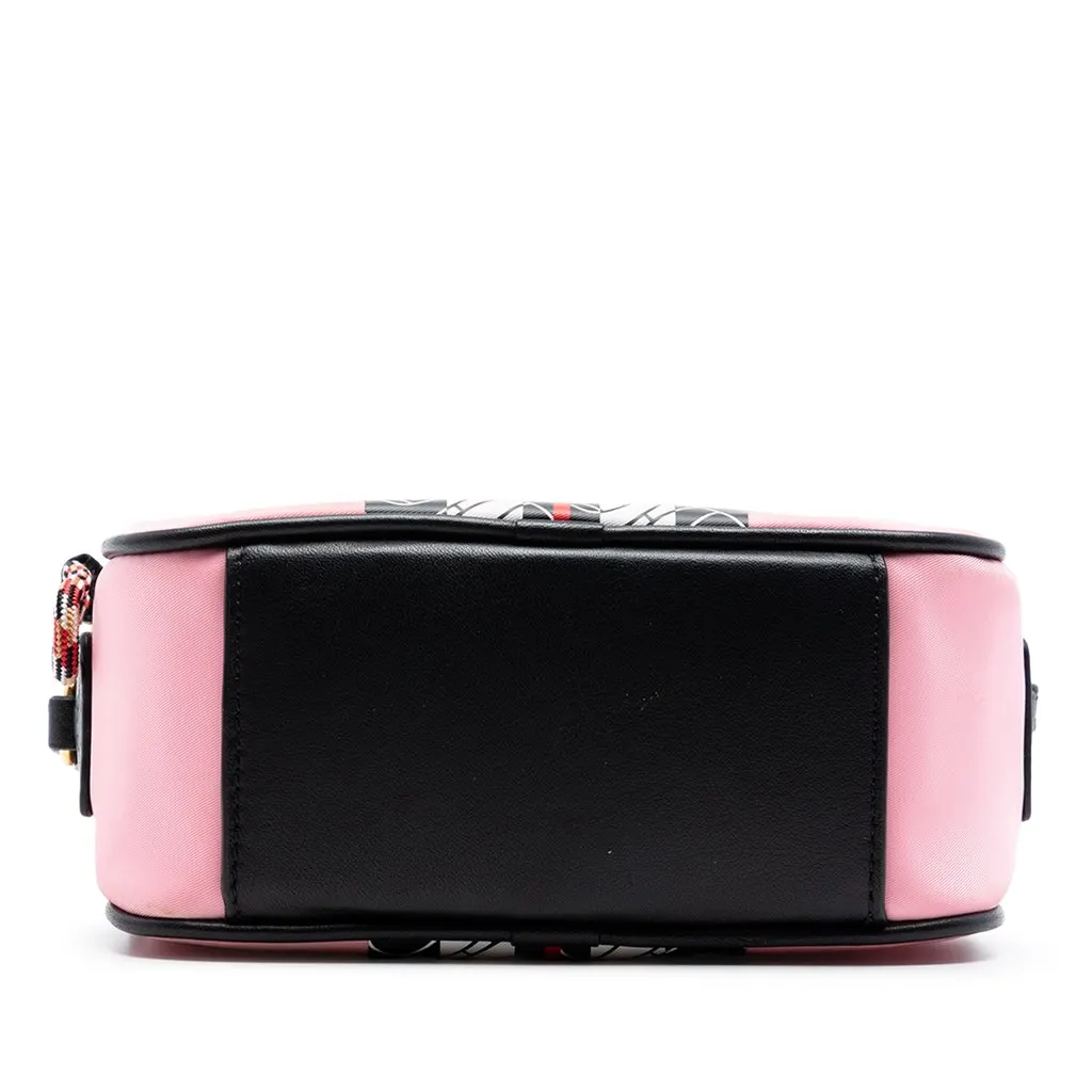 Burberry TB Monogram Nylon Stripe Kids Camera Bag Pink Very good - Inside View
