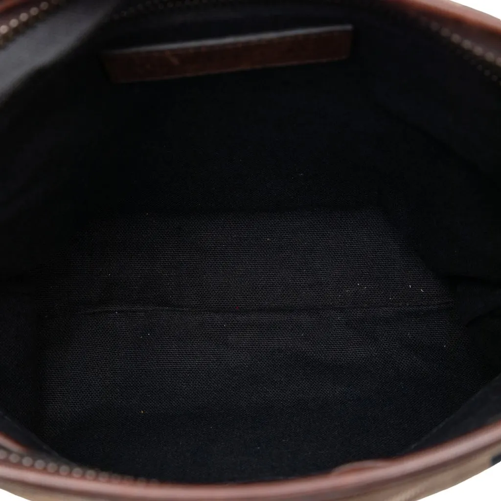 Burberry Exploded Check Canvas Crossbody Beige Good - Model View
