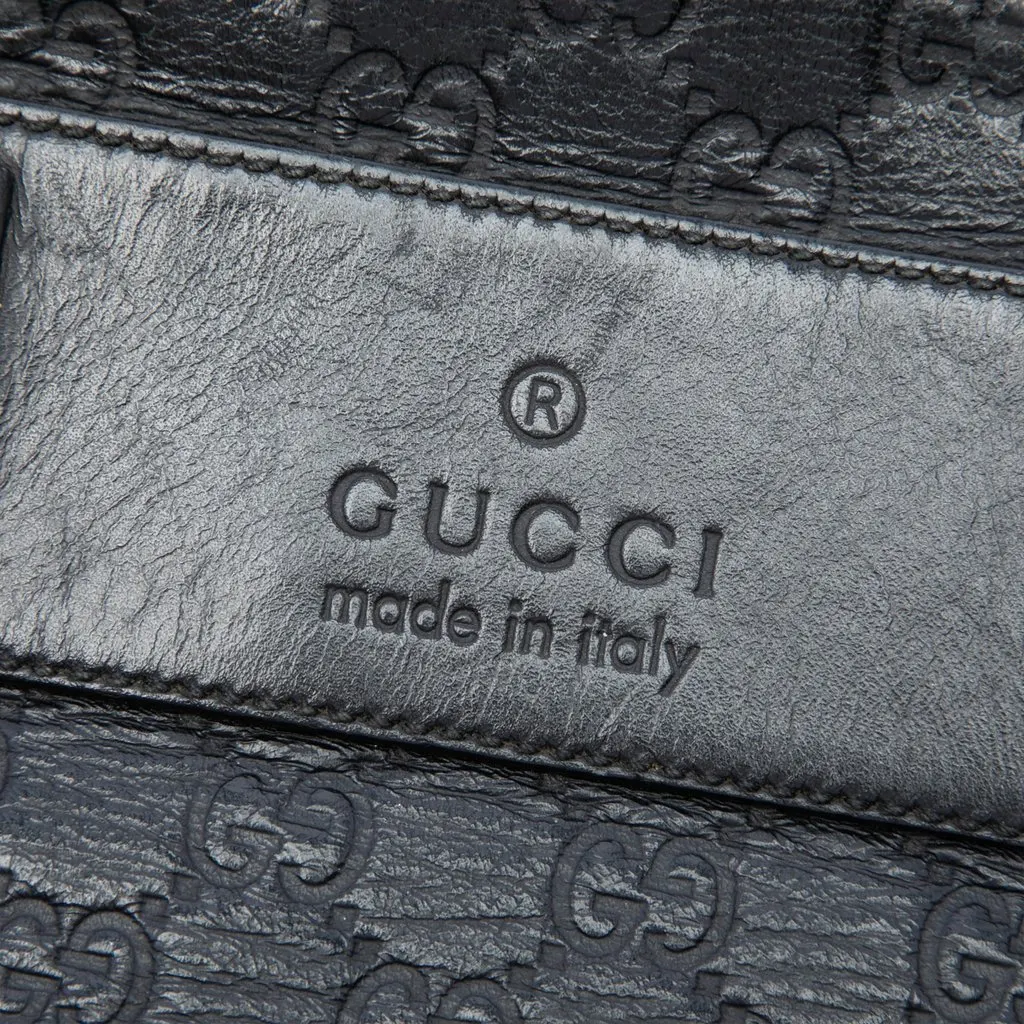 Gucci Guccissima Web Crossbody Black Leather Very good - Box View