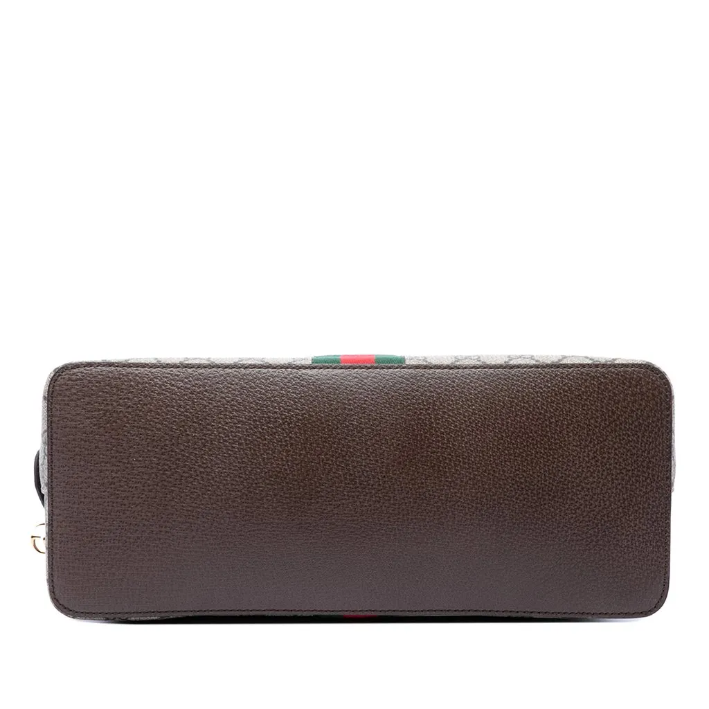 Gucci Medium GG Supreme Ophidia Web Satchel Beige Canvas Very good - Inside View