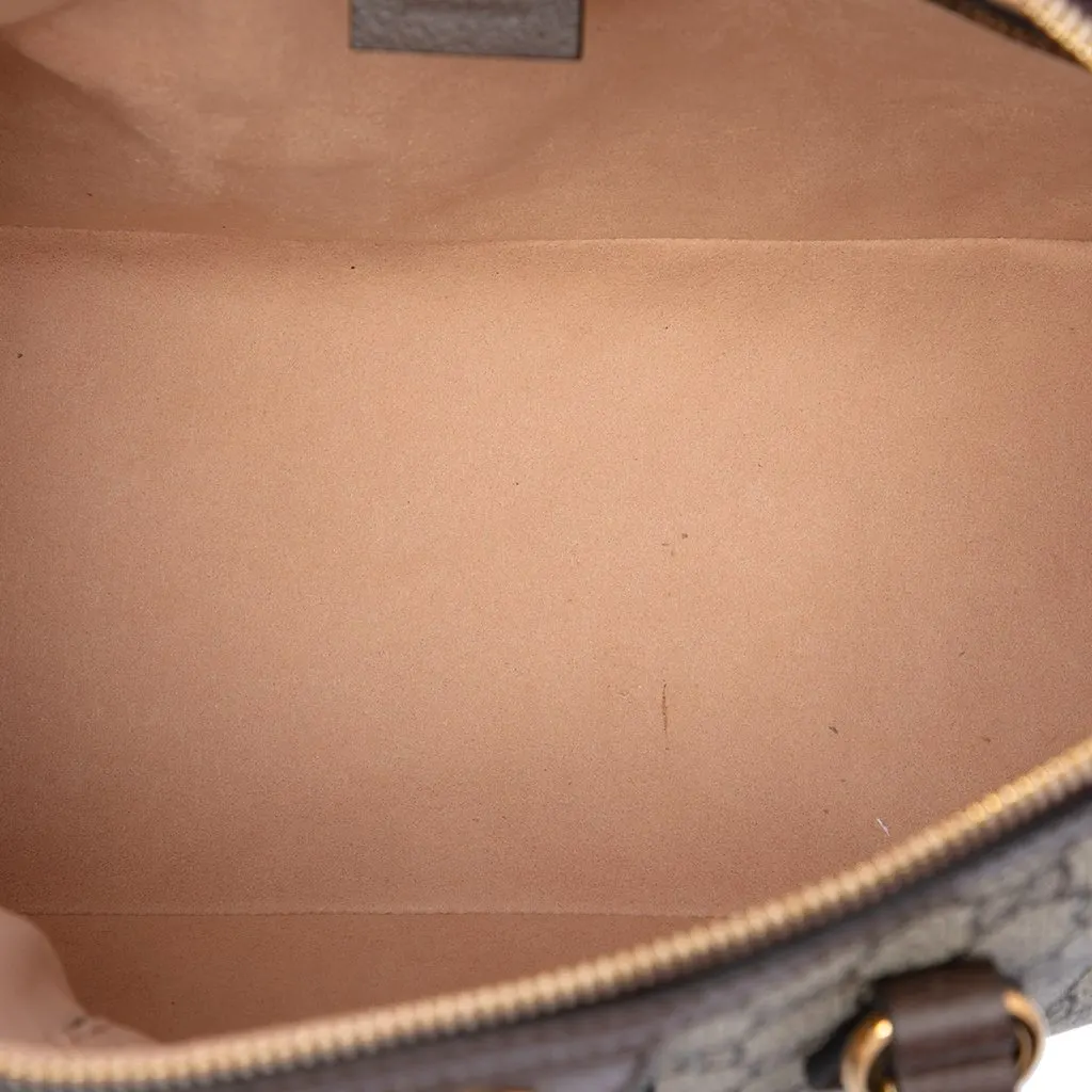 Gucci Medium GG Supreme Ophidia Web Satchel Beige Canvas Very good - Model View