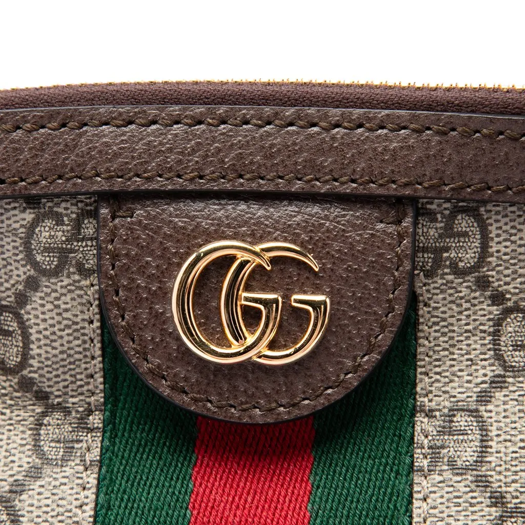 Gucci Medium GG Supreme Ophidia Web Satchel Beige Canvas Very good - Box View