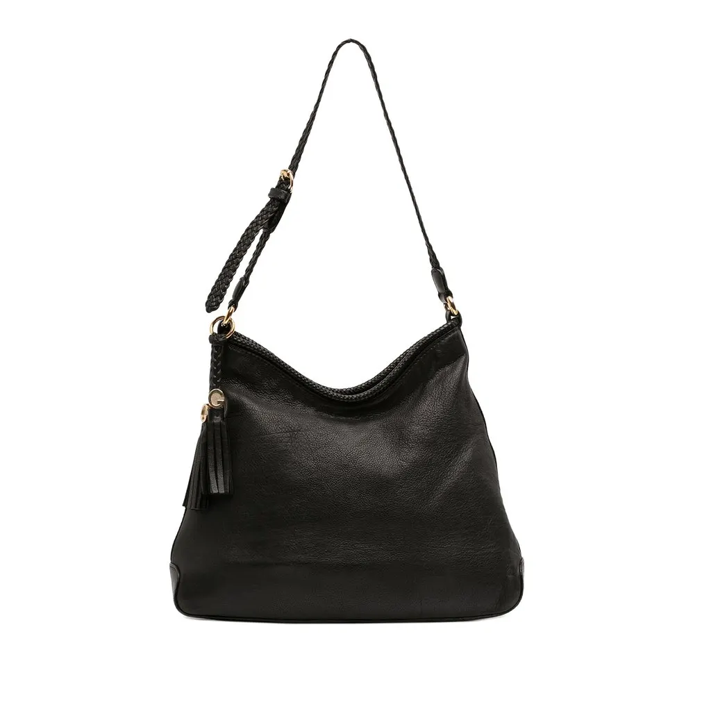 Gucci Leather Marrakech Shoulder Bag Black Leather Very good - Front View