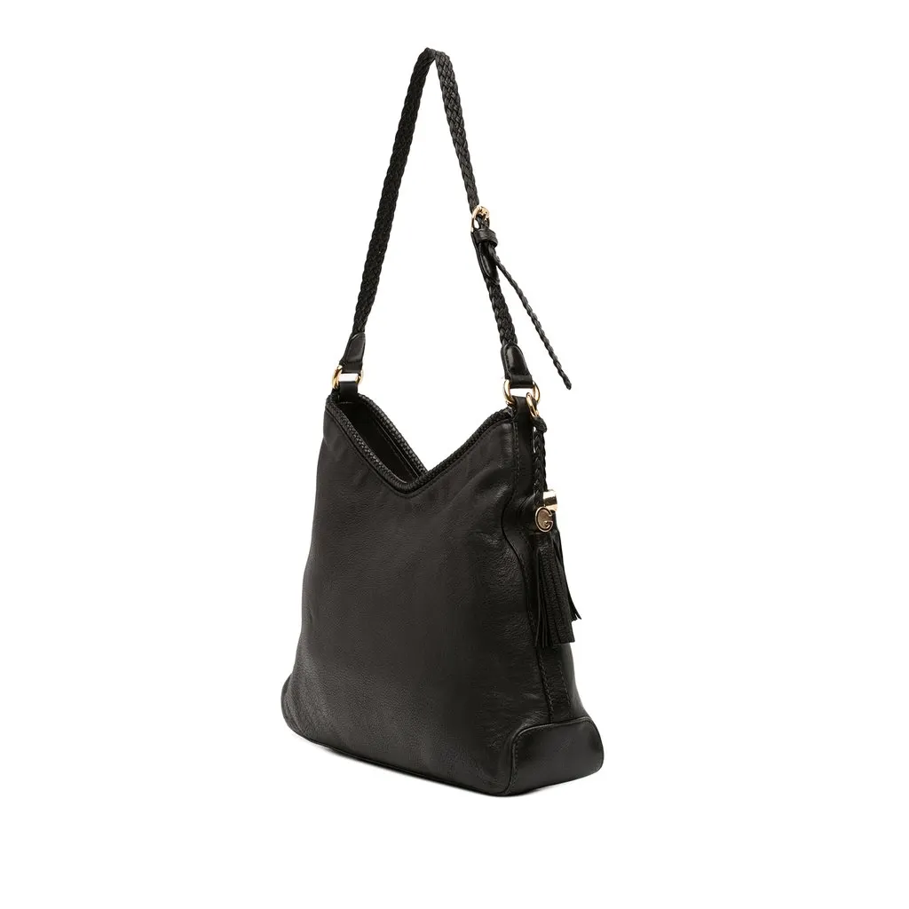 Gucci Leather Marrakech Shoulder Bag Black Leather Very good - Back View