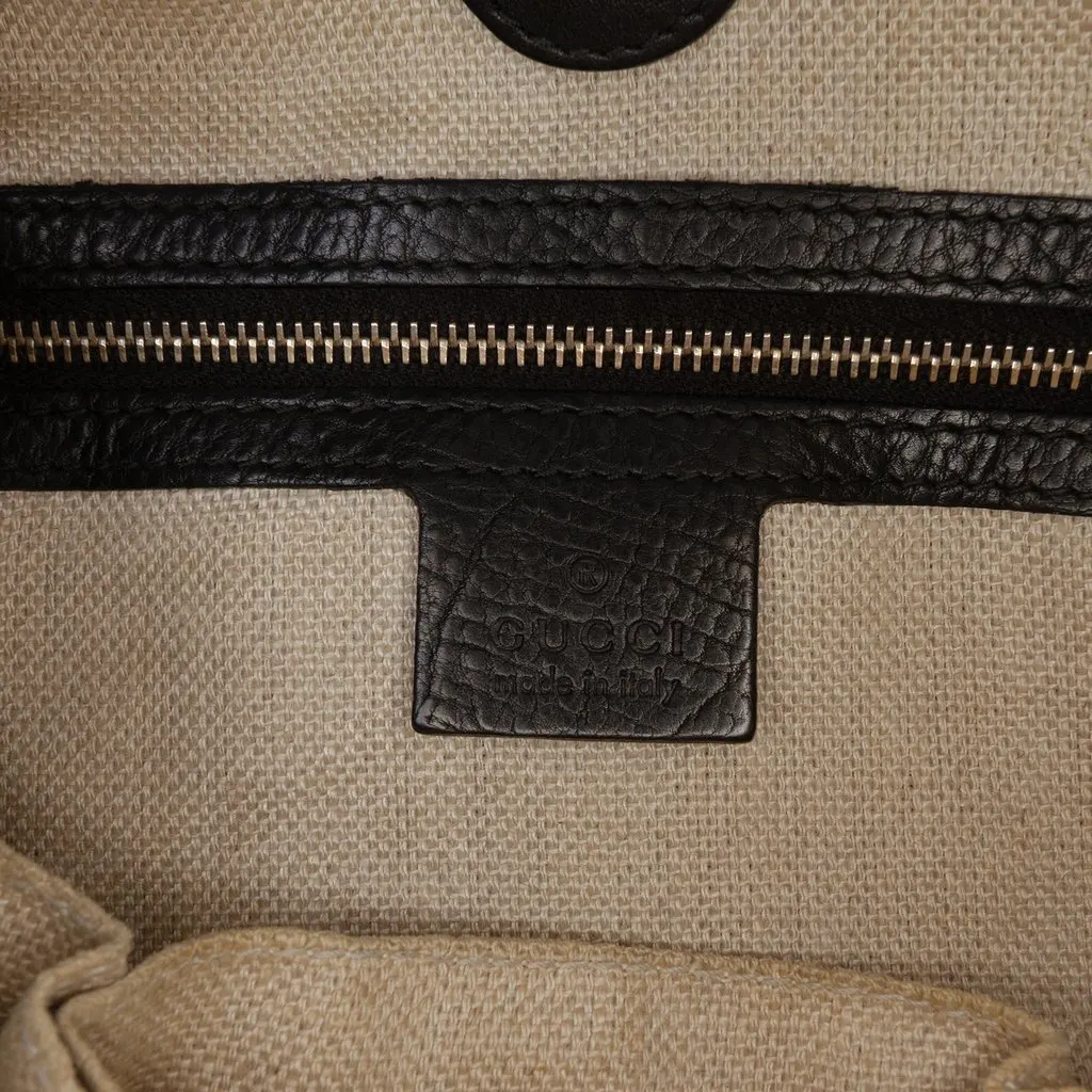 Gucci Leather Marrakech Shoulder Bag Black Leather Very good - Box View