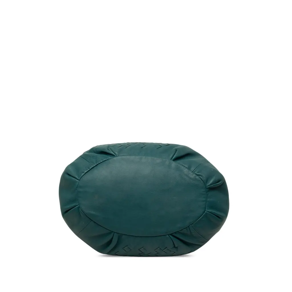 Bottega Veneta Intrecciato Trimmed Nappa Hobo Blue Leather Good - Inside View
