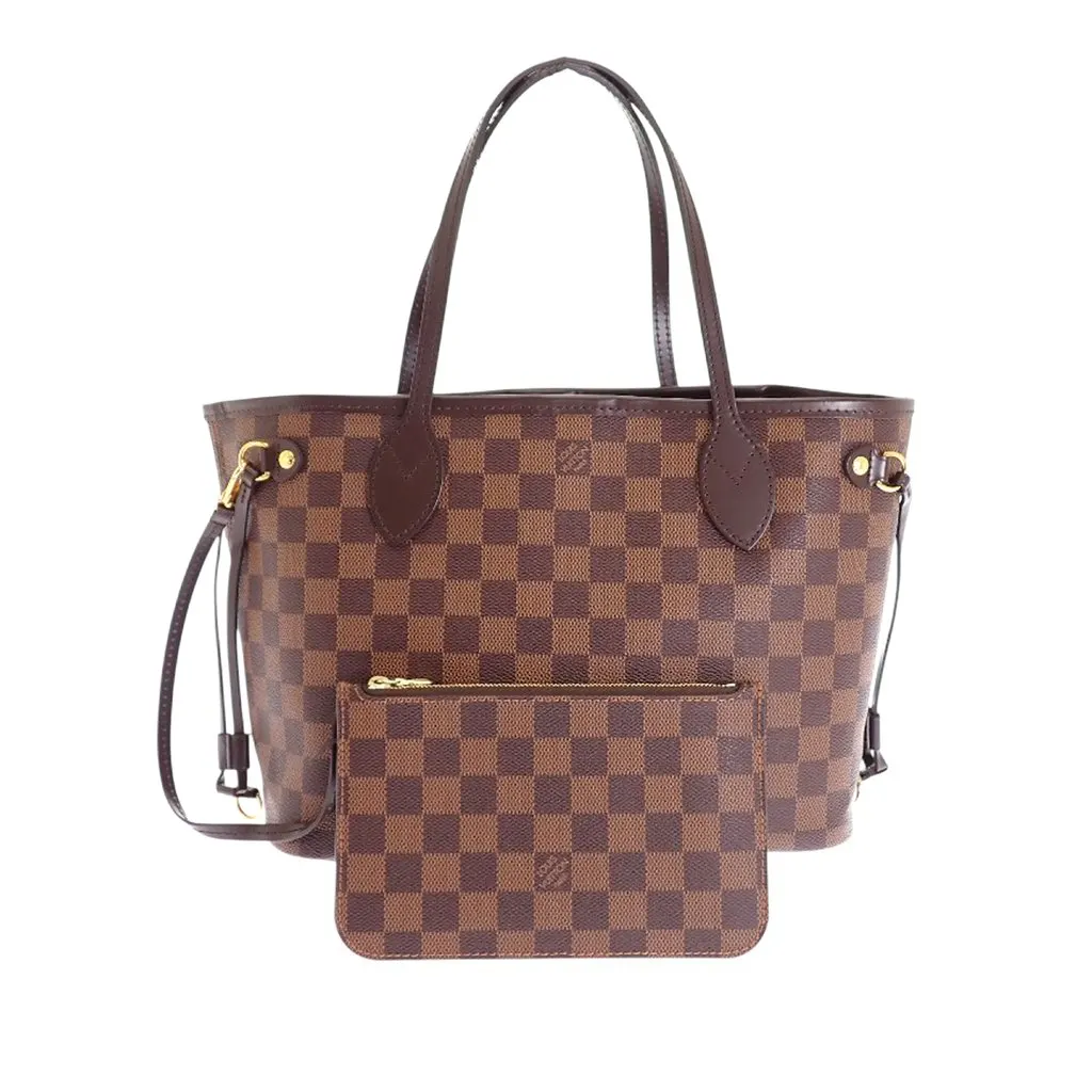 Louis Vuitton Damier Ebene Neverfull PM Brown Canvas Very good - Front View