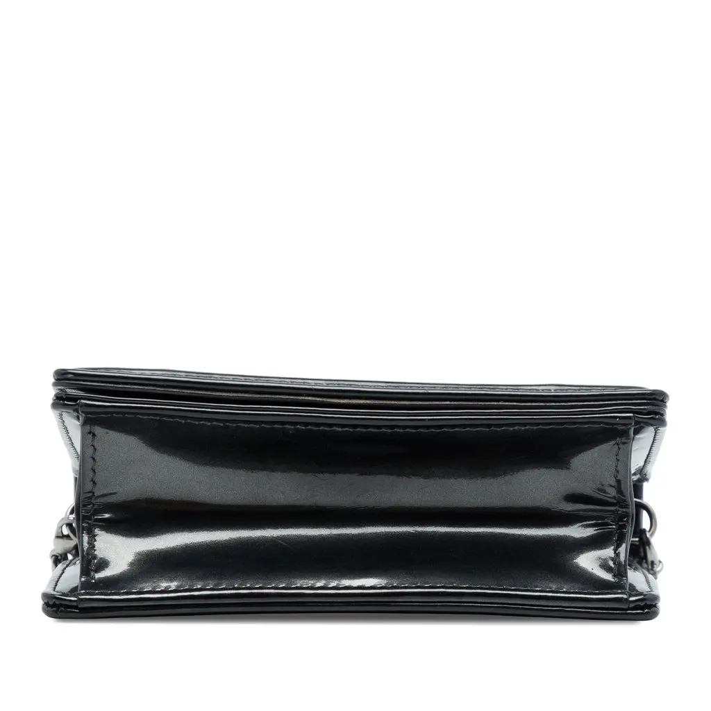 Dior Baby Metallic Patent Microcannage Diorama Flap Black Leather Very good - Inside View