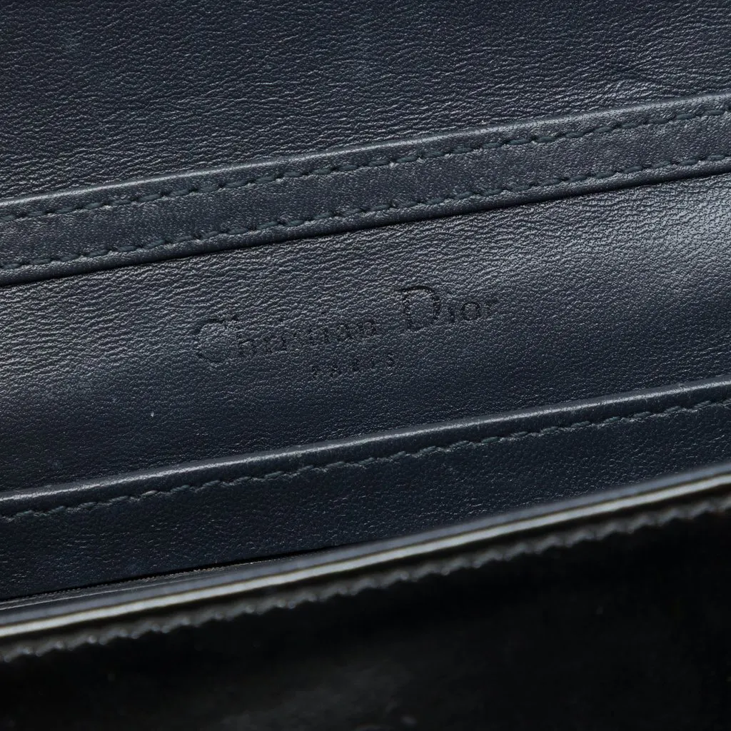 Dior Baby Metallic Patent Microcannage Diorama Flap Black Leather Very good - Box View