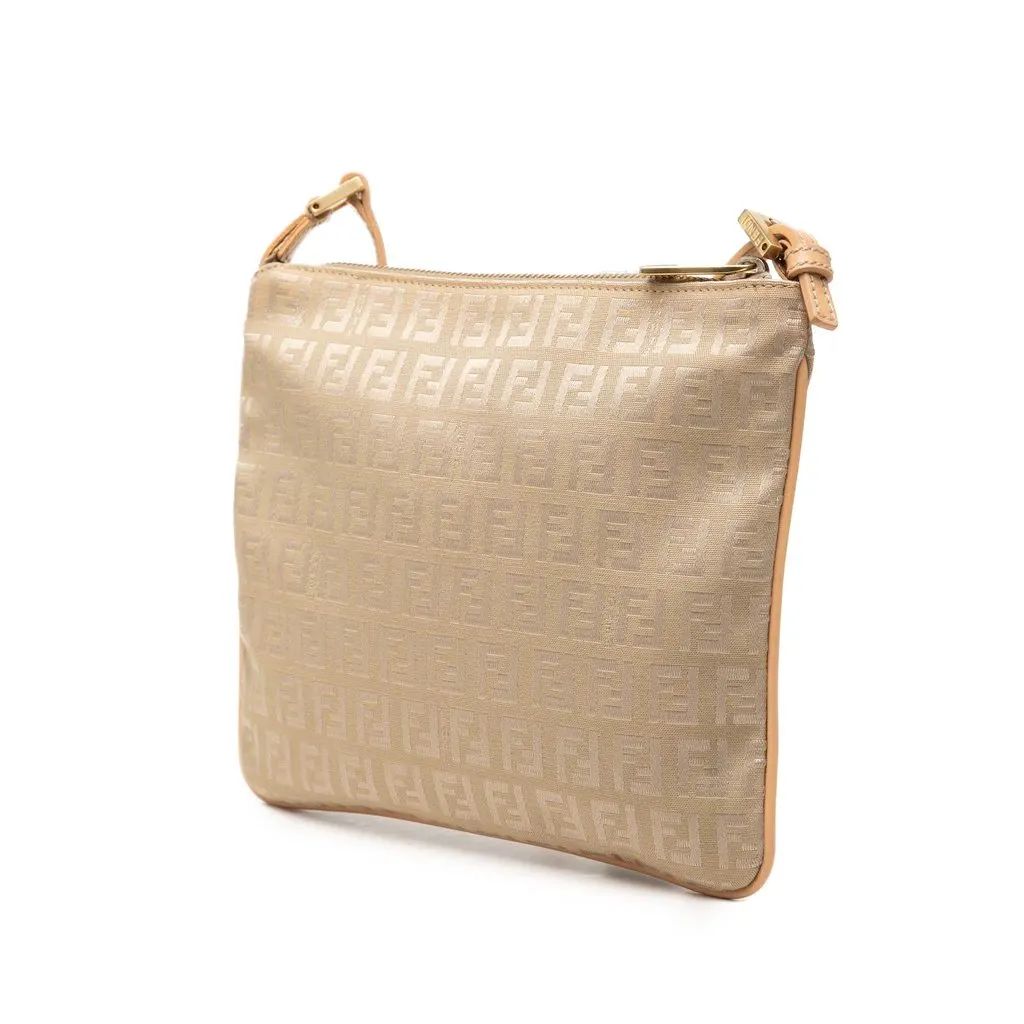 Fendi Zucchino Canvas Crossbody Beige Very good - Back View
