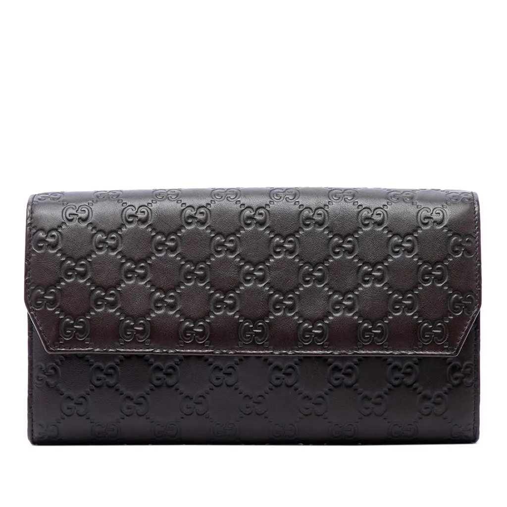 Gucci Guccissima Clutch Brown Leather Very good - Front View