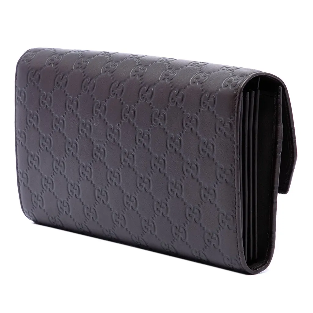 Gucci Guccissima Clutch Brown Leather Very good - Back View