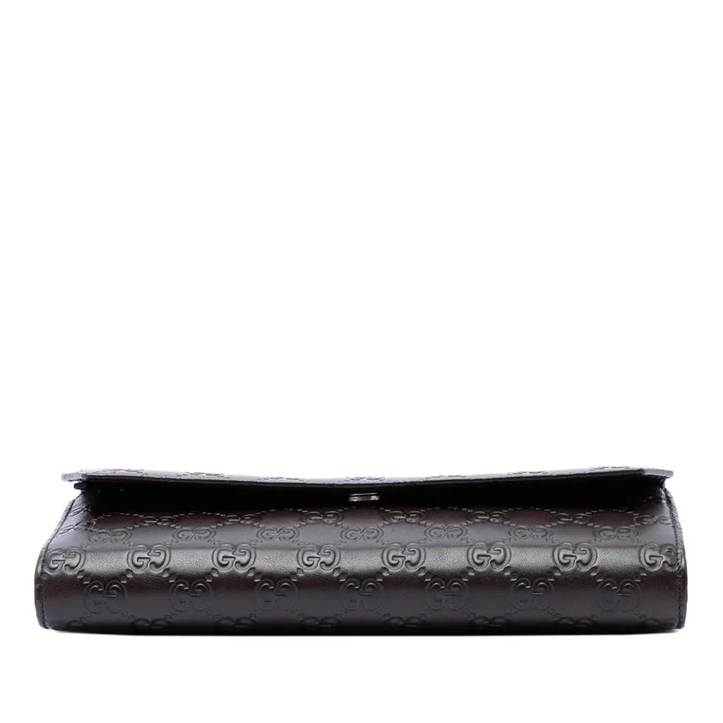 Gucci Guccissima Clutch Brown Leather Very good - Inside View