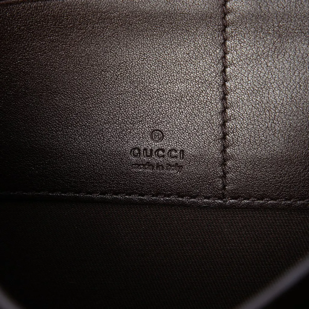 Gucci Guccissima Clutch Brown Leather Very good - Box View
