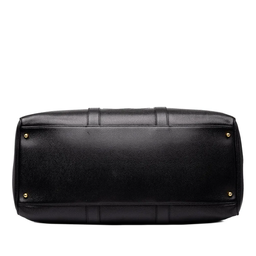 Chanel CC Caviar Duffle Bag Black Leather Good - Inside View