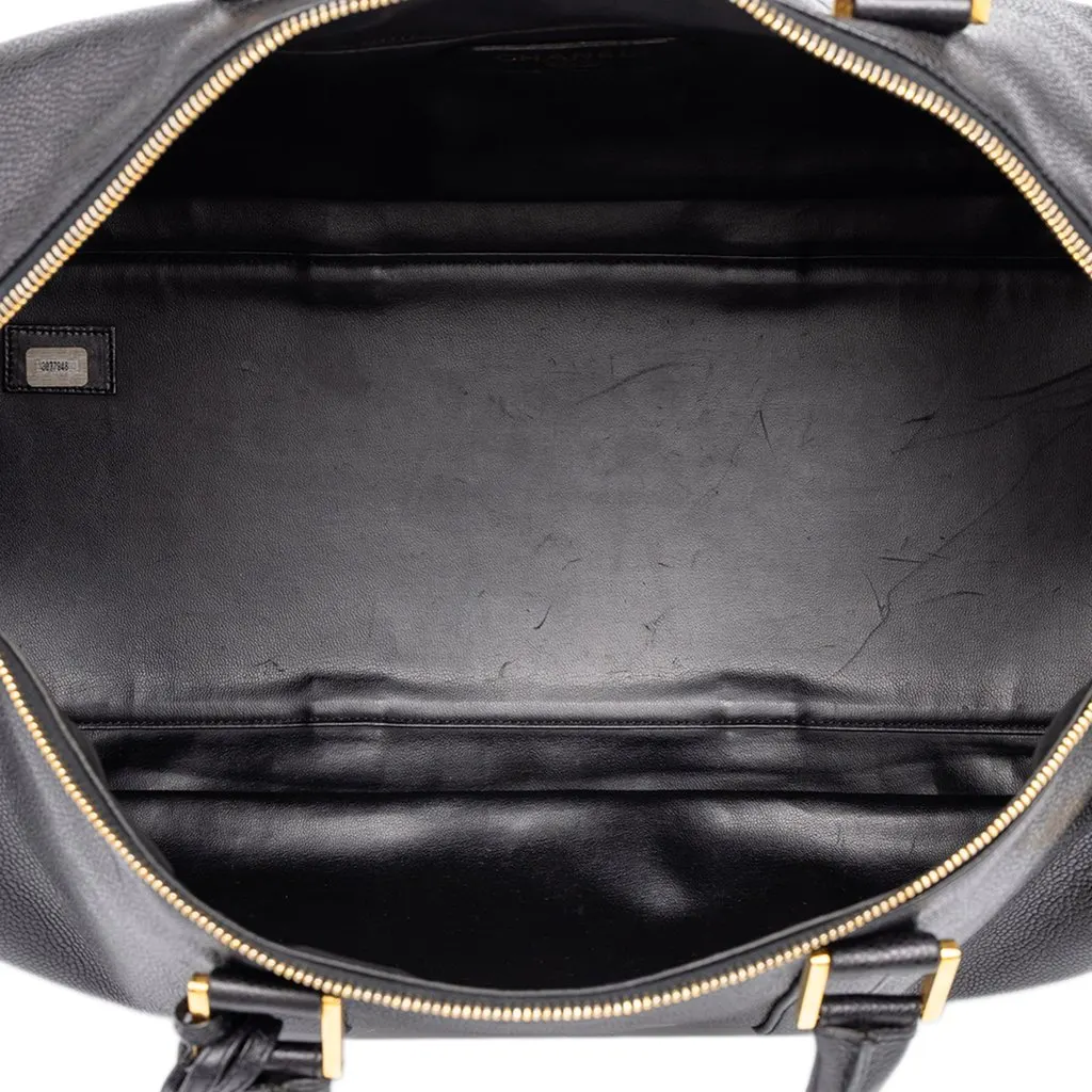 Chanel CC Caviar Duffle Bag Black Leather Good - Model View