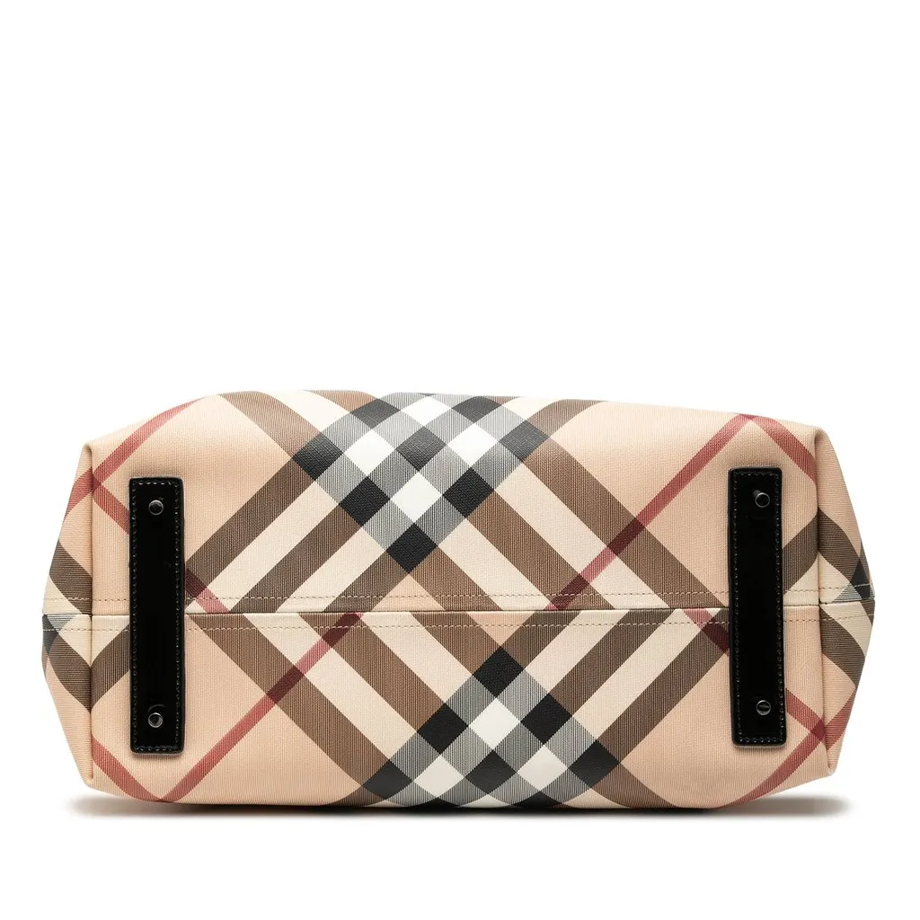 Burberry Supernova Check Coated Canvas Tote Beige Very good - Inside View