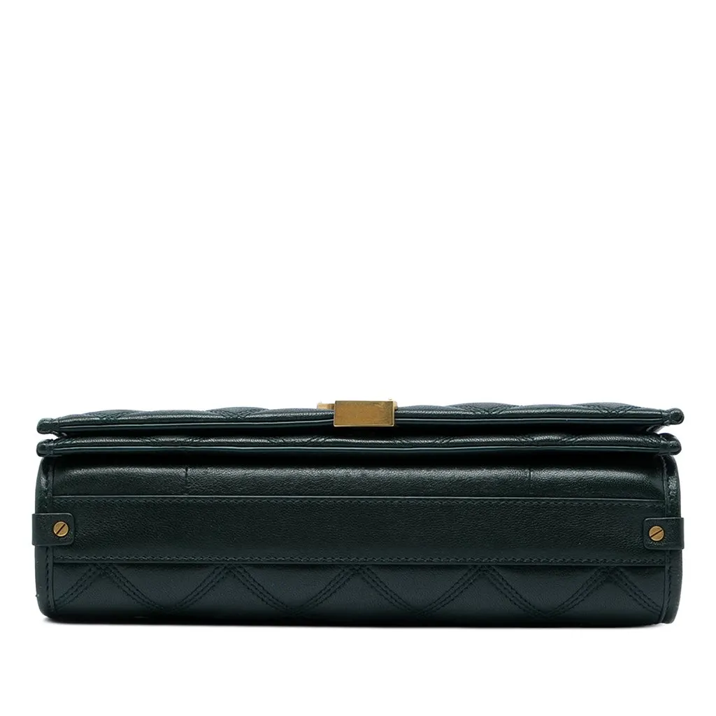 Saint Laurent Small Quilted Lambskin Becky Chain Shoulder Bag Green Leather Very good - Inside View