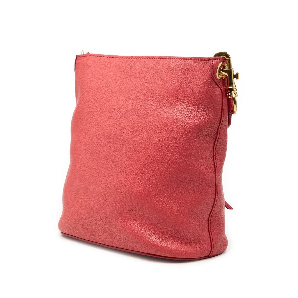 Miu Miu Goatskin Madras Crossbody Pink Leather Very good - Back View