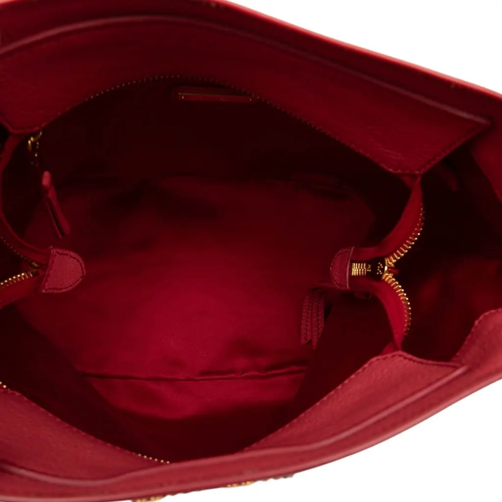 Miu Miu Goatskin Madras Crossbody Pink Leather Very good - Model View