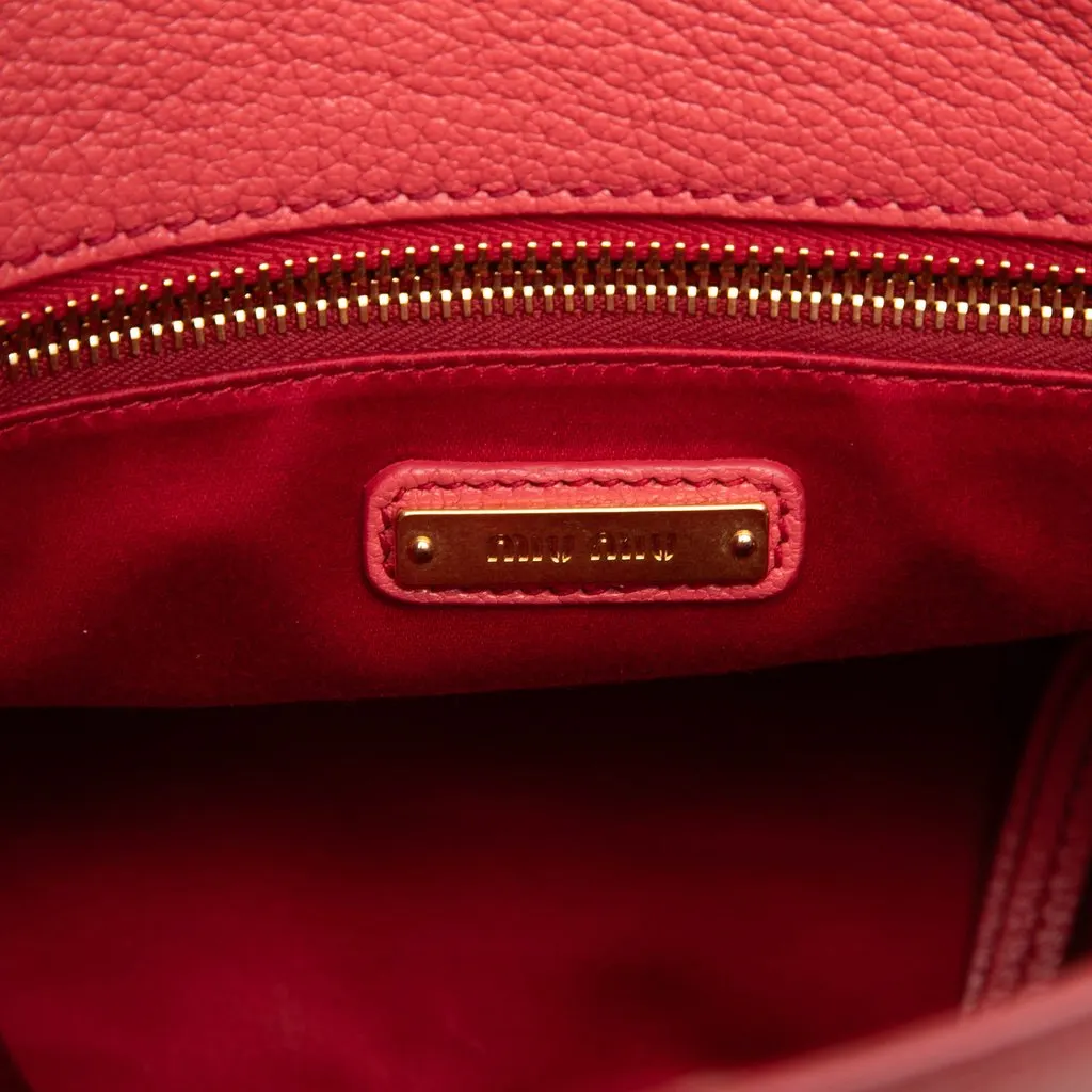 Miu Miu Goatskin Madras Crossbody Pink Leather Very good - Box View
