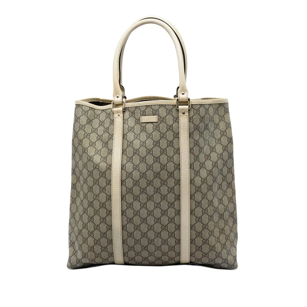 Gucci GG Supreme Joy Vertical Tote Beige Canvas Good - Front View