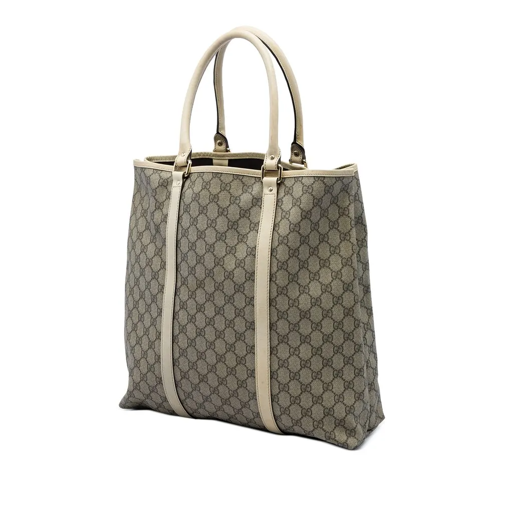 Gucci GG Supreme Joy Vertical Tote Beige Canvas Good - Back View