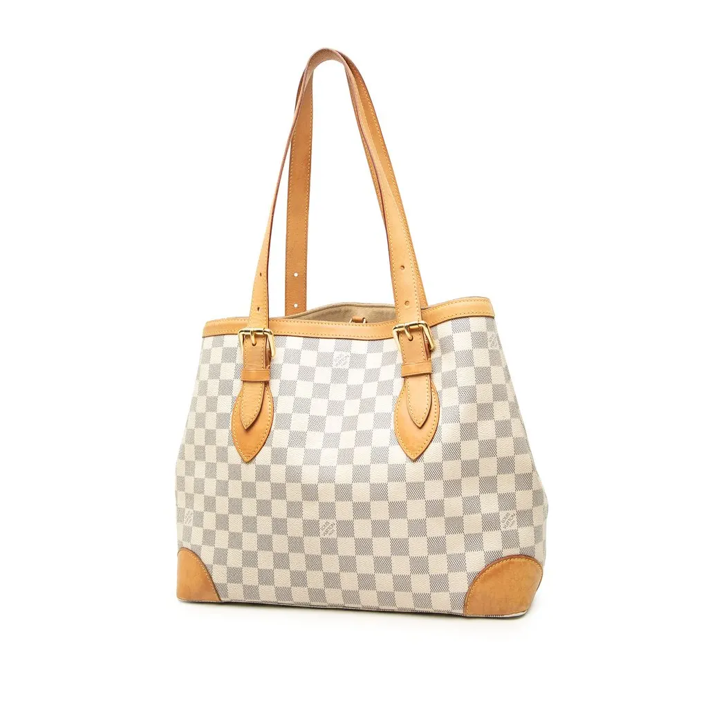 Louis Vuitton Damier Azur Hampstead MM White Good - Back View