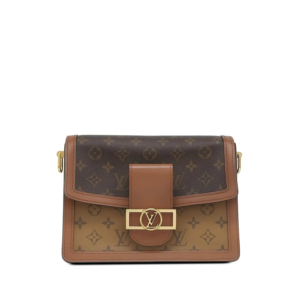 Louis Vuitton Monogram Reverse Dauphine MM Brown Canvas Good - Front View