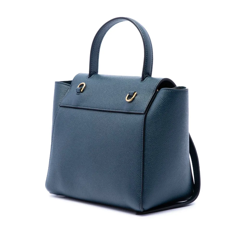 Celine Nano Grained Calfskin Belt Bag Blue Leather Very good - Back View