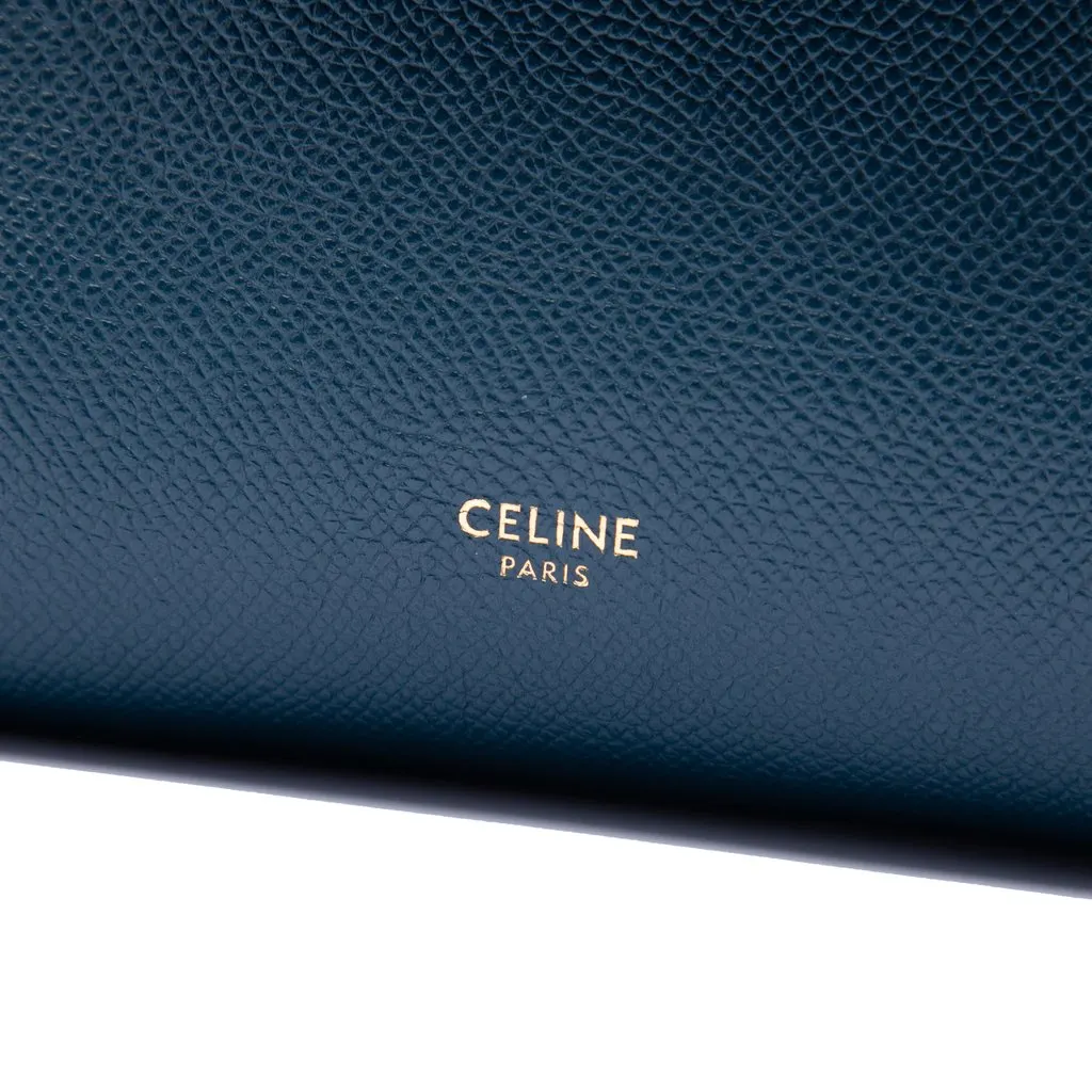 Celine Nano Grained Calfskin Belt Bag Blue Leather Very good - Box View