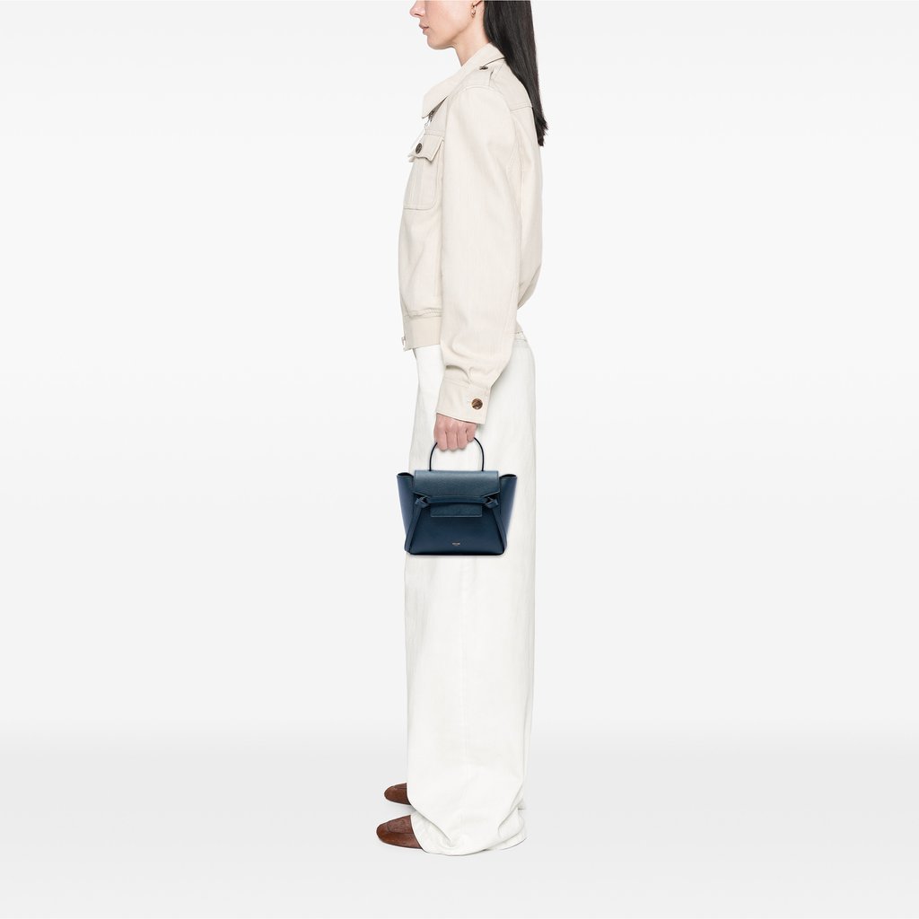 Celine Nano Grained Calfskin Belt Bag Blue Mini Leather