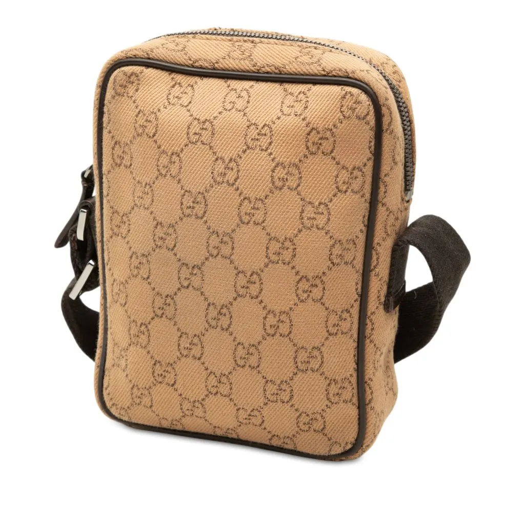 Gucci GG Canvas Crossbody Brown Canvas Good - Back View