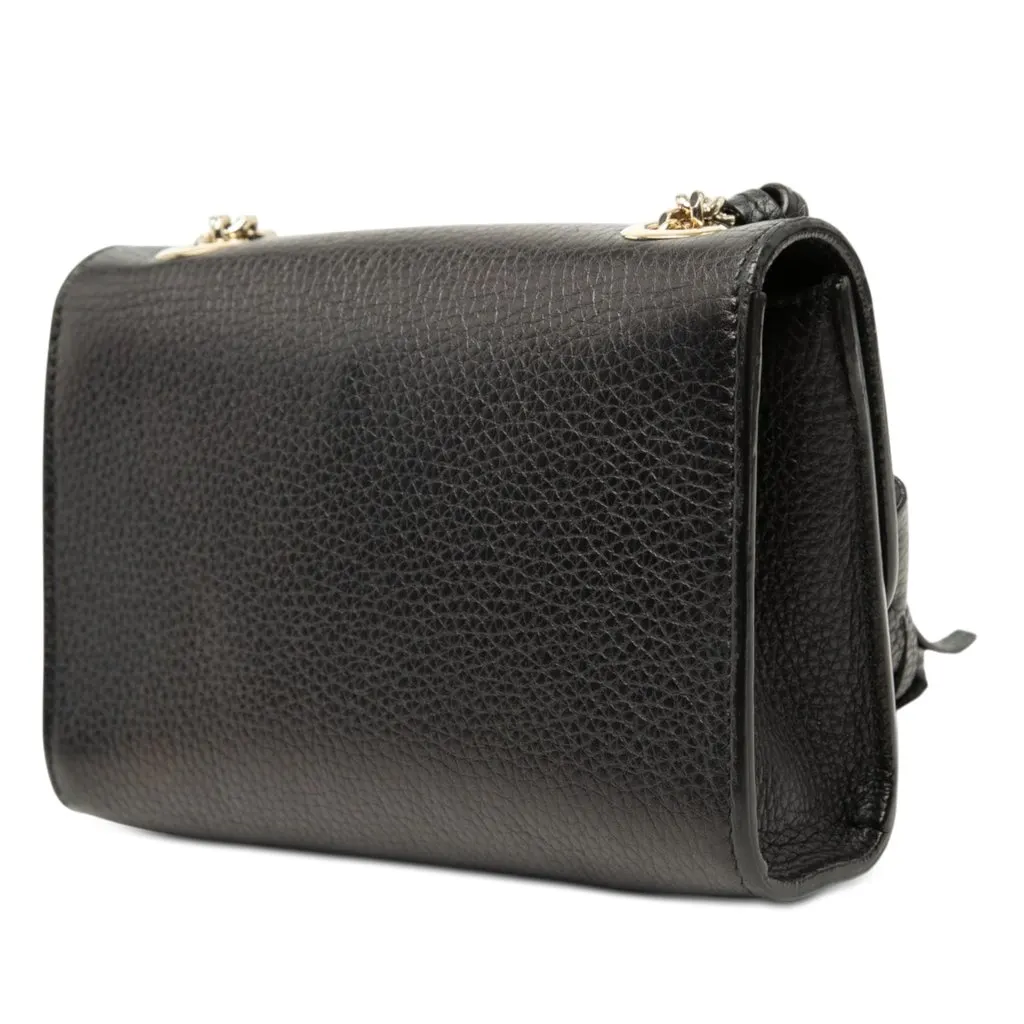 Gucci Small Calfskin Miss Bamboo Crossbody Black Leather Very good - Back View