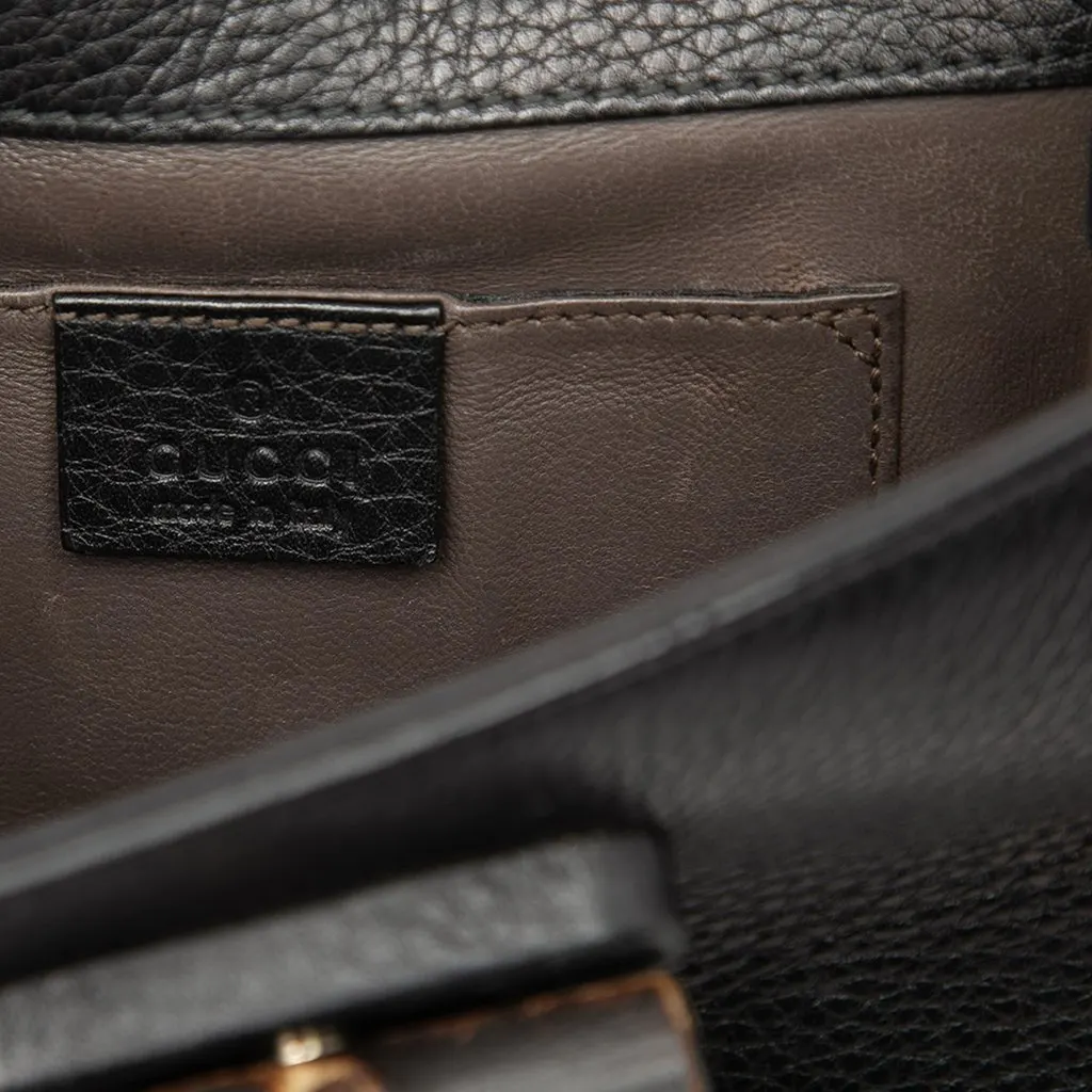 Gucci Small Calfskin Miss Bamboo Crossbody Black Leather Very good - Box View