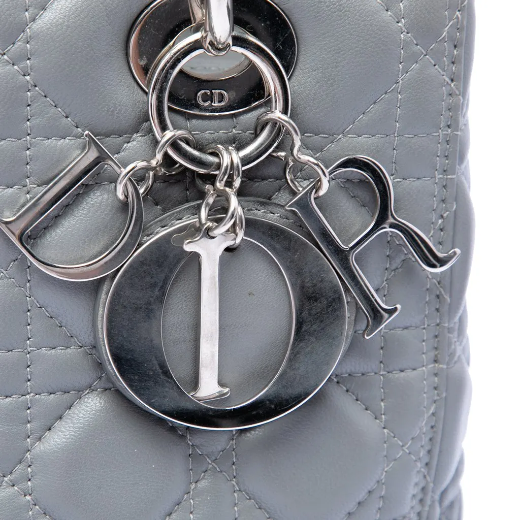 Dior Medium Metallic Lambskin Cannage Lady Dior MultiColor Leather Very good - Box View