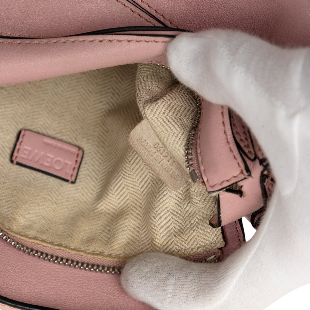 LOEWE Mini Calfskin Puzzle Satchel Pink Mini Leather