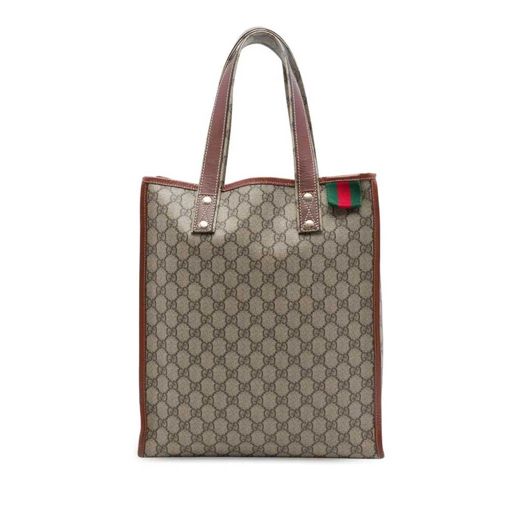 Gucci GG Supreme Web Tote Beige Canvas Very good - Front View