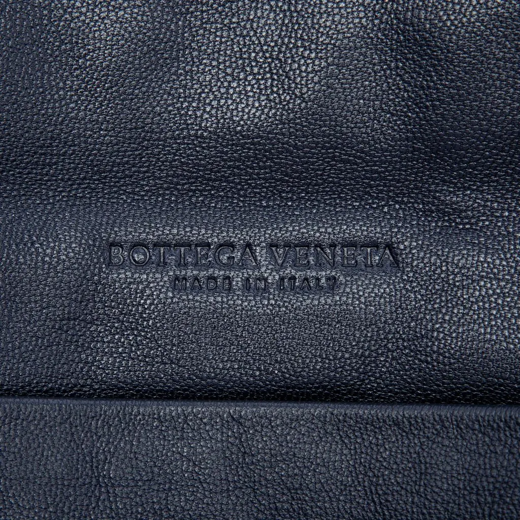 Bottega Veneta Nappa Intrecciato Flap Crossbody Blue Leather Very good - Box View
