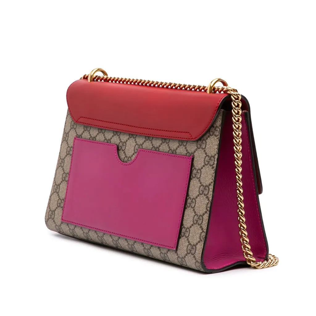 Gucci Medium GG Supreme Padlock Shoulder Bag Beige Canvas Very good - Back View