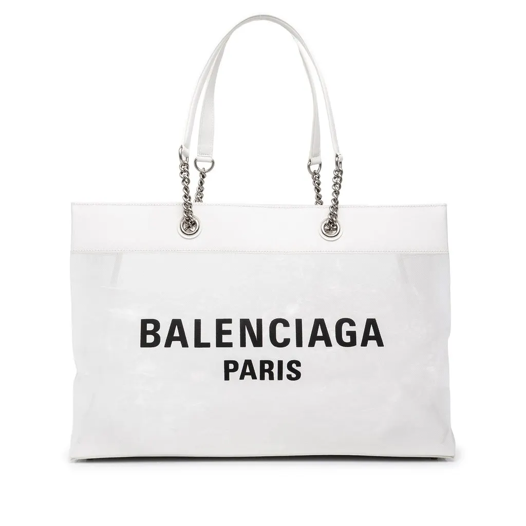 Balenciaga Large Mesh Duty Free Tote White Very good - Front View