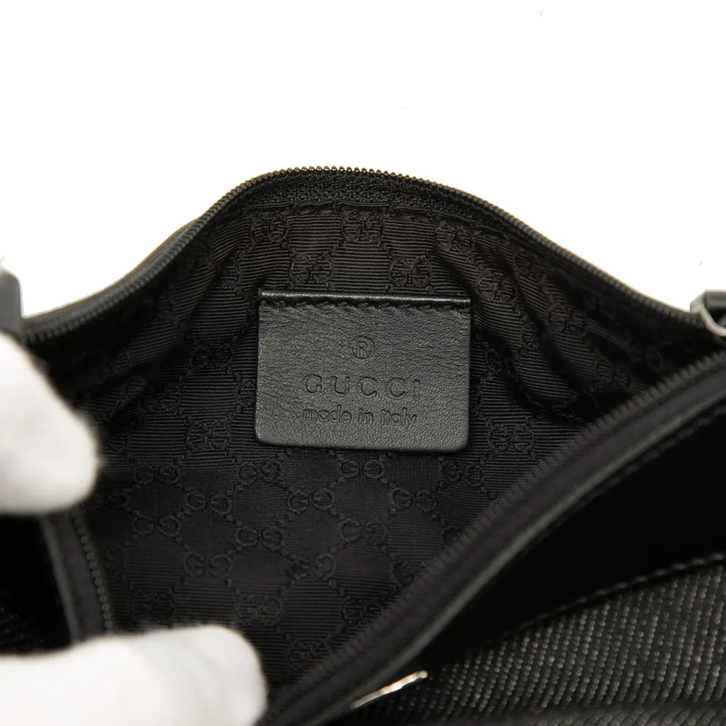 Gucci Denim Web Shoulder Bag Black Denim Very good - Box View