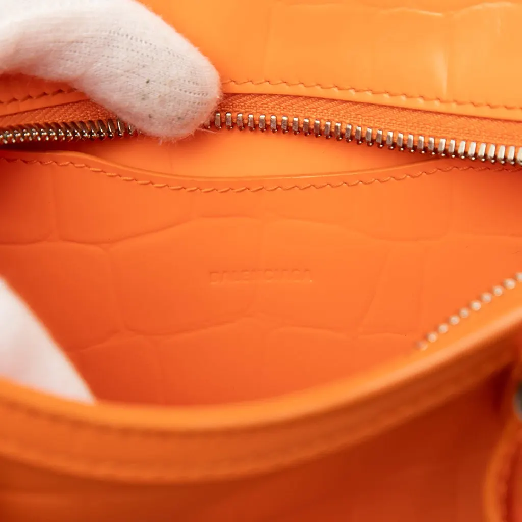 Balenciaga Mini Croc Embossed Calfskin Motocross Neo Classic City Satchel Orange Leather Good - Box View