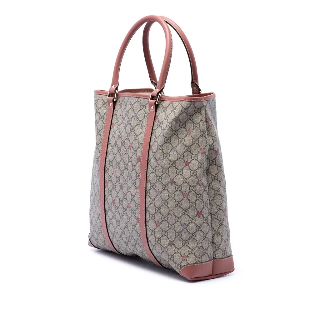Gucci GG Supreme Star Joy Vertical Tote Beige Very good - Back View
